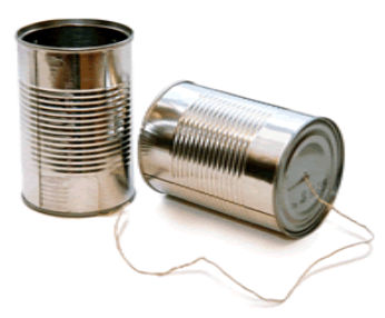 Tins connected by string