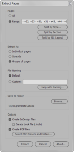 Extract Pages InDesign Script Screenshot